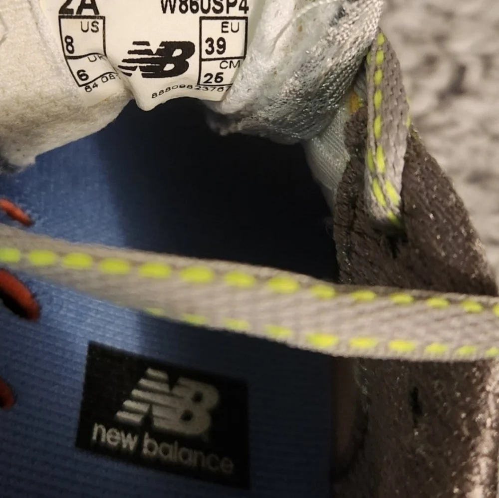 New Balance 860v4 Running  Low Top Leather Mesh Grey Pink W860SP4Women Size 8